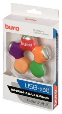 Разветвитель USB 2.0 Buro BU-HUB4-0.5-U2.0-Flower