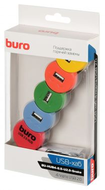 Разветвитель USB 2.0 Buro BU-HUB4-0.5-U2.0-Snake