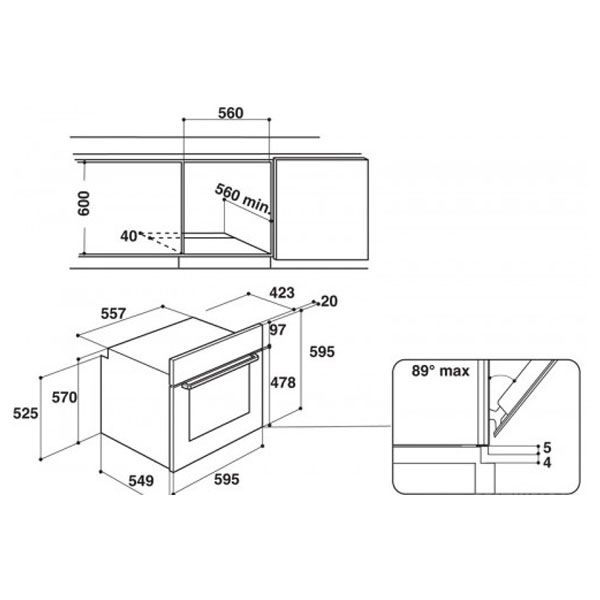 Электрический духовой шкаф indesit ifw 4841 jh bl черный