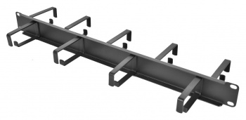Кабельный органайзер горизонтальный ЦМО ГКО-1-9-9005 двухсторонний кольца 1U шир.:19