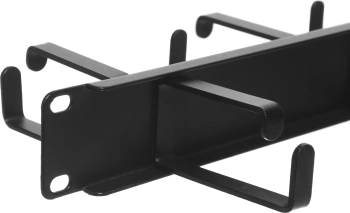 Кабельный органайзер горизонтальный ЦМО ГКО-1-9-9005 двухсторонний кольца 1U шир.:19