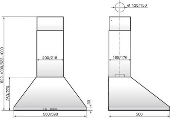 Вытяжка каминная Elikor Вента 50П-430-К3Д
