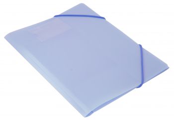 Папка на резинке Бюрократ Gems GEMPR05AZURE A4 пластик кор.30мм 0.5мм голубой топаз карман для визитки