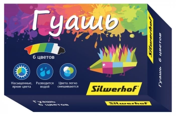 Гуашь Silwerhof 962081-06 Цветландия 6цв. бан. 20мл. картон.кор.