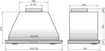 Вытяжка встраиваемая Elikor Врезной блок 52Н-1000-Э4Д