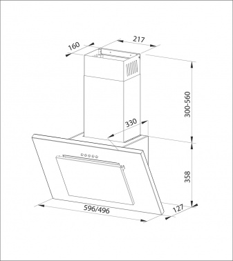 Вытяжка каминная Lex Mini 500 BL
