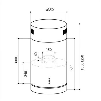 Вытяжка каминная Lex Tubo Isola 350 INOX