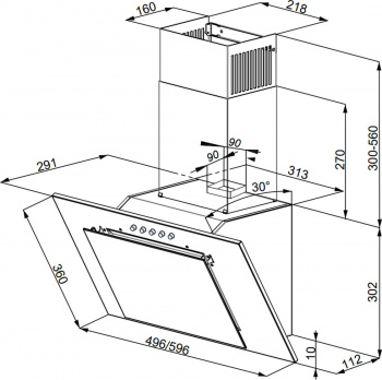 Вытяжка каминная Weissgauff Sigma 60 PB BL
