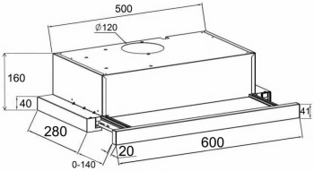 Вытяжка встраиваемая Lex Hubble 600 WH