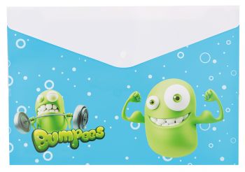Конверт на кнопке Deli Bumpees EZ65102 A4 гориз. пластик ассорти