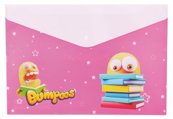 Конверт на кнопке Deli Bumpees EZ65102 A4 гориз. пластик ассорти