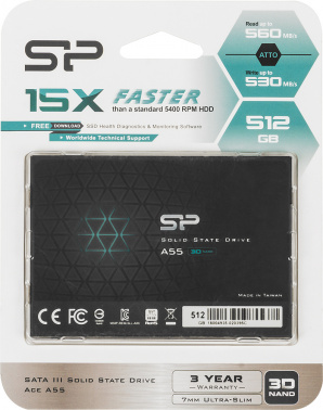 Накопитель SSD Silicon Power SATA-III 512GB SP512GBSS3A55S25