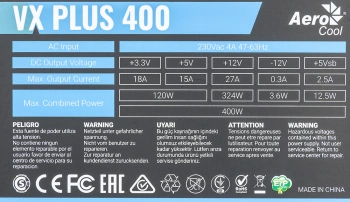 Блок питания Aerocool ATX 400W VX PLUS 400W