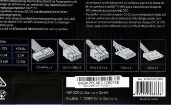 Блок питания Aerocool ATX 500W KCAS PLUS 500