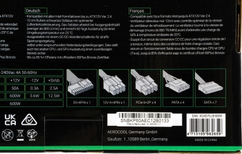 Блок питания Aerocool ATX 600W KCAS PLUS 600