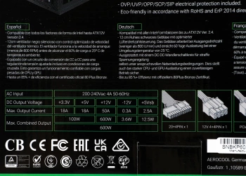 Блок питания Aerocool ATX 600W KCAS PLUS 600