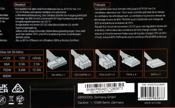 Блок питания Aerocool ATX 800W KCAS PLUS 800