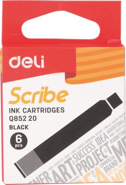 Картридж Deli Scribe для ручки перьевой черный