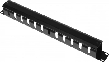 Кабельный органайзер горизонтальный ЦМО ГКЗ-1U-9005 односторонний пластиковый канал 1U шир.:19