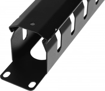 Кабельный органайзер горизонтальный ЦМО ГКЗ-1U-9005 односторонний пластиковый канал 1U шир.:19
