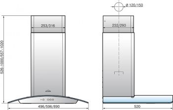 Вытяжка каминная Elikor Аметист 60П-430-К3Д