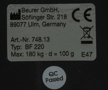 Весы напольные электронные Beurer BF220