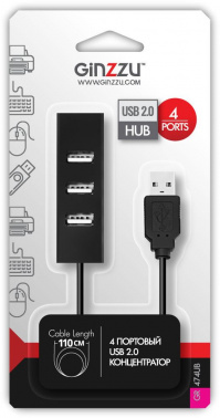 Разветвитель USB 2.0 Ginzzu GR-474UB