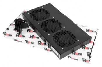 Модуль вентиляторный Rem (R-FAN-3K-1U-9005) 3 вент. с контроллером черный (упак.:1шт)