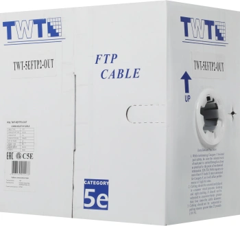 Кабель информационный Lanmaster TWT-5EFTP2-OUT кат.5E FTP 2 пары 24AWG PE внешний 305м черный