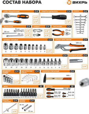 Набор инструментов Вихрь 73/6/7/4
