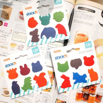 Закладки самокл. индексы пластиковые Stick`n 21766 26х32мм 6цв.в упак. 20лист животные