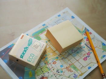 Блок самоклеящийся бумажный Stick`n ECO 21799 76x76мм 400лист. 60г/м2 пастель желтый