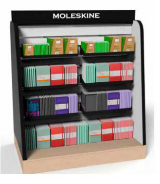 Стенд Moleskine ISLAND17 демонстрационный напольный 130х80х150см двусторонний (без наполнения)_приз