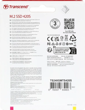 Накопитель SSD Transcend SATA-III 240GB TS240GMTS420S 420S