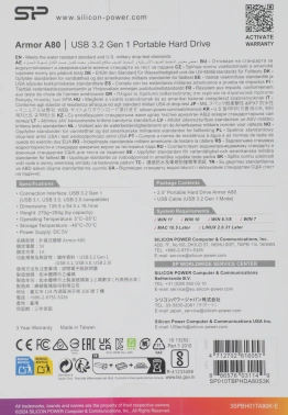 Жесткий диск Silicon Power USB3.0 1TB SP010TBPHDA80S3K A80