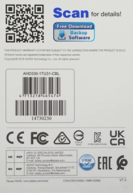 Жесткий диск A-Data USB3.0 1TB AHD330-1TU31-CBL HD330