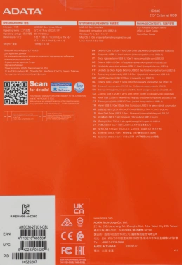 Жесткий диск A-Data USB3.0 2TB AHD330-2TU31-CBL HD330