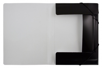 Папка на резинке Бюрократ Black&White BWPR05BLCK A4 пластик 0.5мм кор.30мм черный/белый