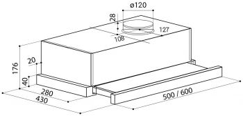 Вытяжка встраиваемая Lex Hubble G 2M 600