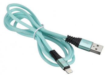 Кабель Digma LIGHT-1.2M-BRAIDED-GR USB (m)-Lightning (m) 1.2м зеленый