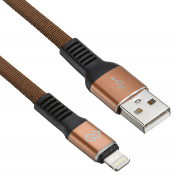 Кабель Digma USB (m)-Lightning (m) 0.15м коричневый плоский