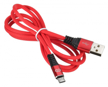 Кабель Digma MICROUSB-1.2M-BRAIDED-R USB (m)-micro USB (m) 1.2м красный