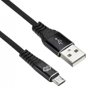 Кабель Digma MICROUSB-1.2M-BRAIDED-BLK USB (m)-micro USB (m) 1.2м черный