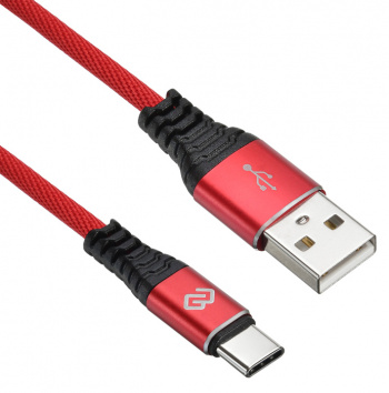 Кабель Digma TYPE-C-1.2M-BRAIDED-R USB (m)-USB Type-C (m) 1.2м красный