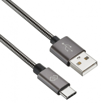 Кабель Digma TYPE-C-1.2M-BRAIDED-G USB (m)-USB Type-C (m) 1.2м черный