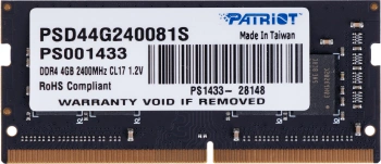 Память DDR4 4Gb 2400MHz Patriot  PSD44G240081S