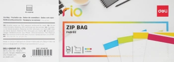Папка на молнии ZIP Deli Rio EF45102 A4 ПВХ цвет молнии ассорти сетка