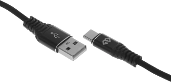 Кабель Digma TYPE-C-2M-BRAIDED-BLK USB (m)-USB Type-C (m) 2м черный
