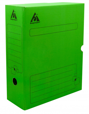 Короб архивный Бюрократ ККА-100З микрогофрокартон корешок 100мм A4 340x255x100мм зеленый