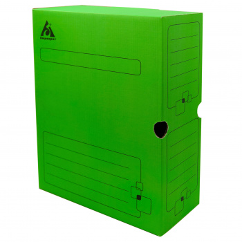 Короб архивный Бюрократ ККА-100З микрогофрокартон корешок 100мм A4 340x255x100мм зеленый
